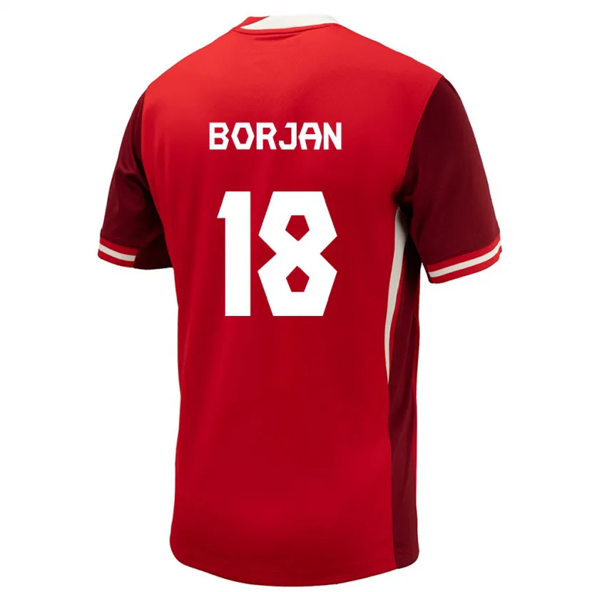 Danxen Børn Canada Milan Borjan #18 Rød Hjemmebane Spillertrøjer 24-26 Trøje T-Shirt