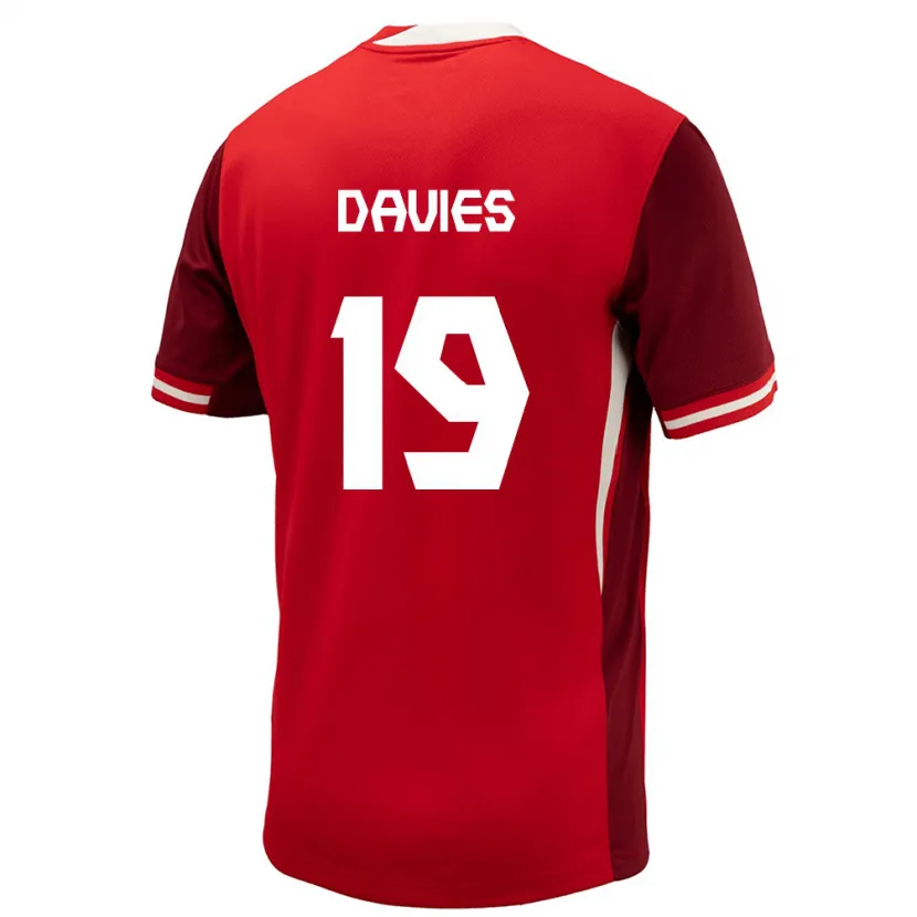 Danxen Børn Canada Alphonso Davies #19 Rød Hjemmebane Spillertrøjer 24-26 Trøje T-Shirt