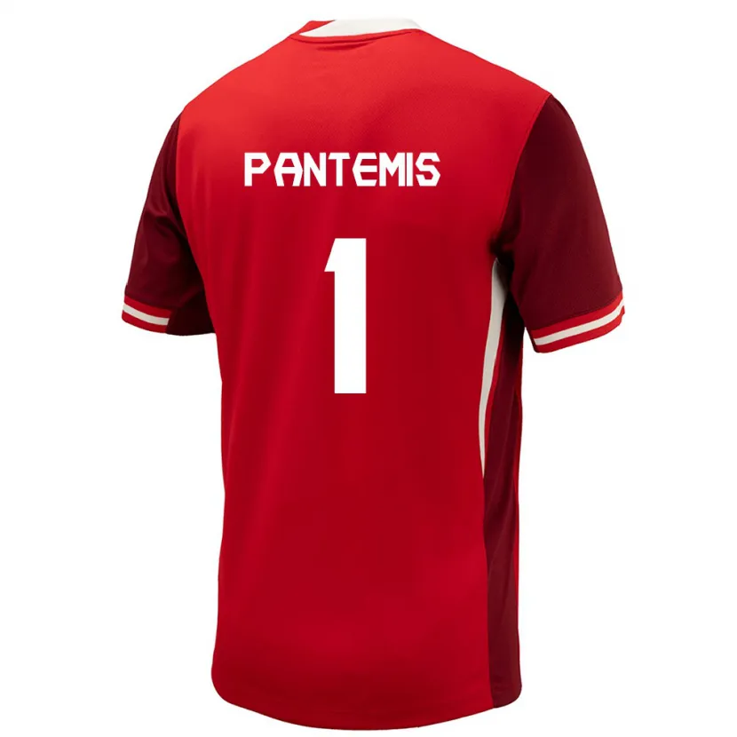 Danxen Børn Canada James Pantemis #1 Rød Hjemmebane Spillertrøjer 24-26 Trøje T-Shirt