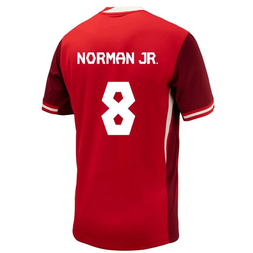 Danxen Børn Canada David Norman Jr. #8 Rød Hjemmebane Spillertrøjer 24-26 Trøje T-Shirt