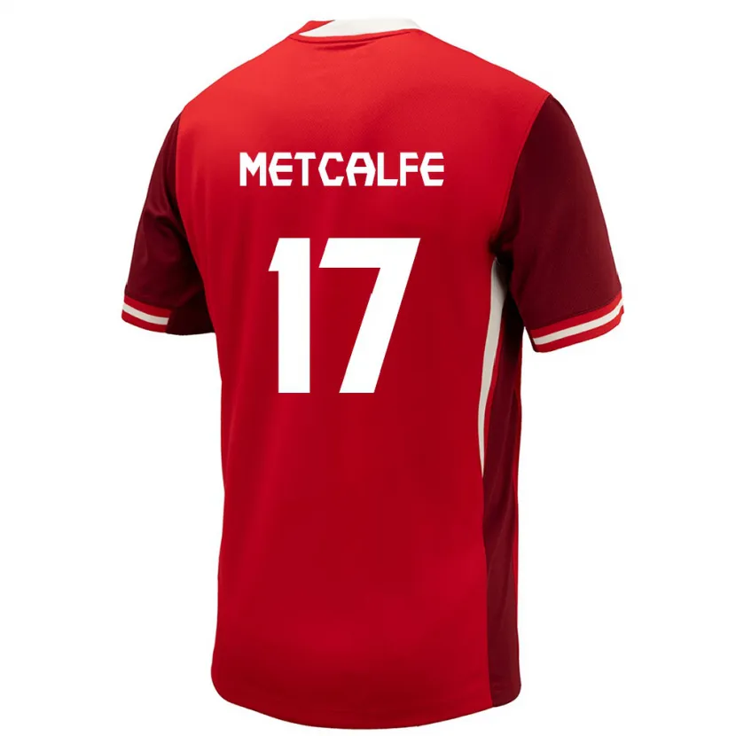 Danxen Børn Canada Patrick Metcalfe #17 Rød Hjemmebane Spillertrøjer 24-26 Trøje T-Shirt