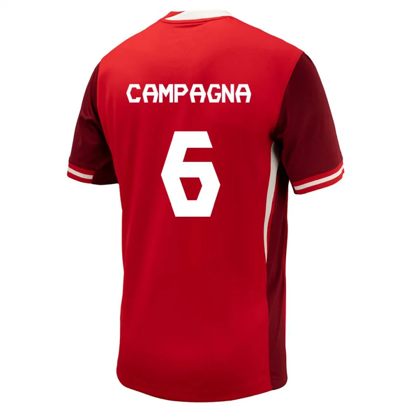 Danxen Børn Canada Matteo Campagna #6 Rød Hjemmebane Spillertrøjer 24-26 Trøje T-Shirt