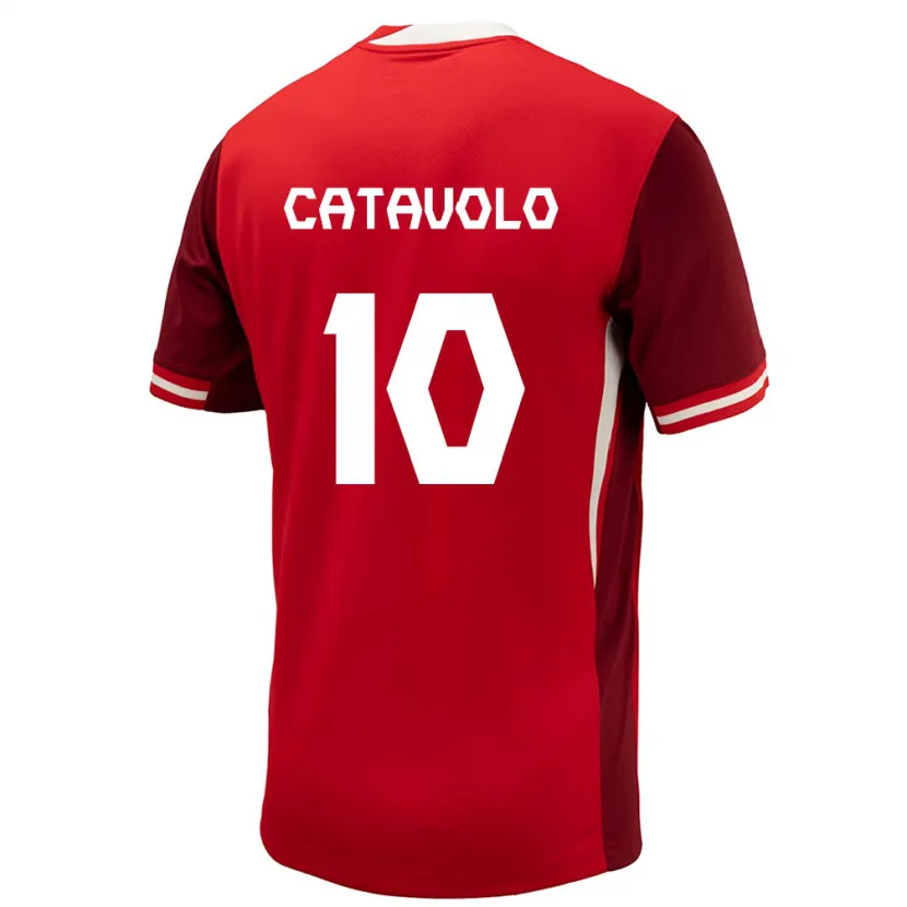 Danxen Børn Canada Matthew Catavolo #10 Rød Hjemmebane Spillertrøjer 24-26 Trøje T-Shirt