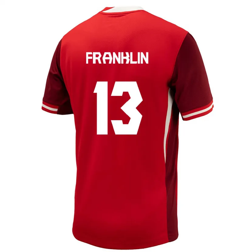 Danxen Børn Canada Kobe Franklin #13 Rød Hjemmebane Spillertrøjer 24-26 Trøje T-Shirt