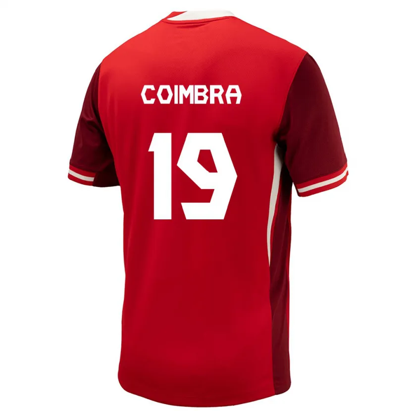 Danxen Børn Canada Tiago Coimbra #19 Rød Hjemmebane Spillertrøjer 24-26 Trøje T-Shirt