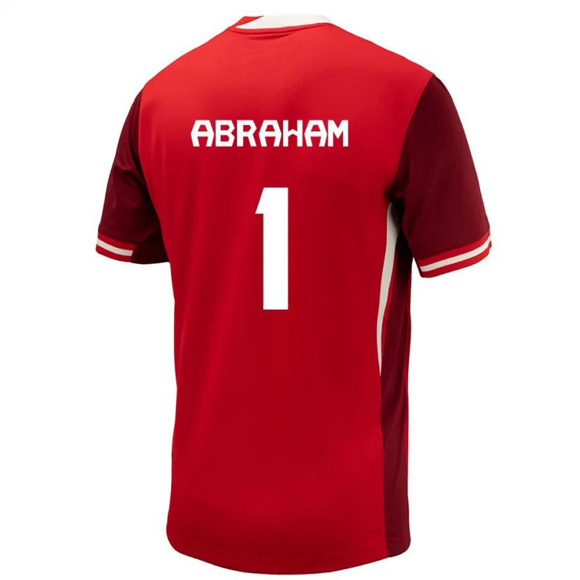 Danxen Børn Canada Nathaniel Abraham #1 Rød Hjemmebane Spillertrøjer 24-26 Trøje T-Shirt