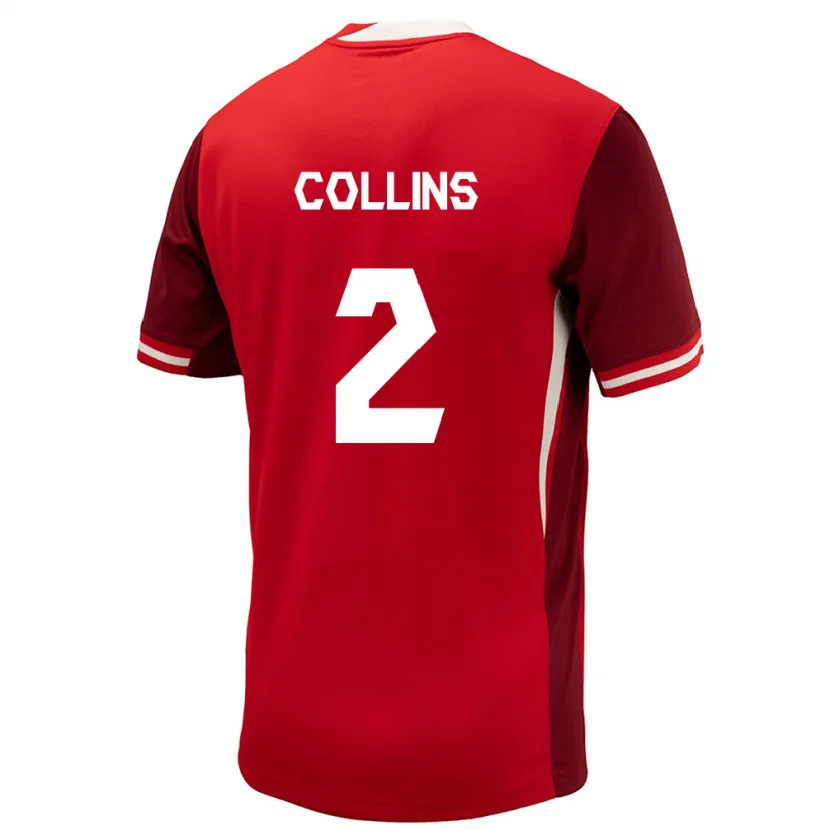 Danxen Børn Canada Sydney Collins #2 Rød Hjemmebane Spillertrøjer 24-26 Trøje T-Shirt