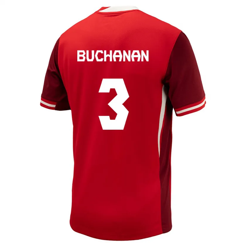 Danxen Børn Canada Kadeisha Buchanan #3 Rød Hjemmebane Spillertrøjer 24-26 Trøje T-Shirt