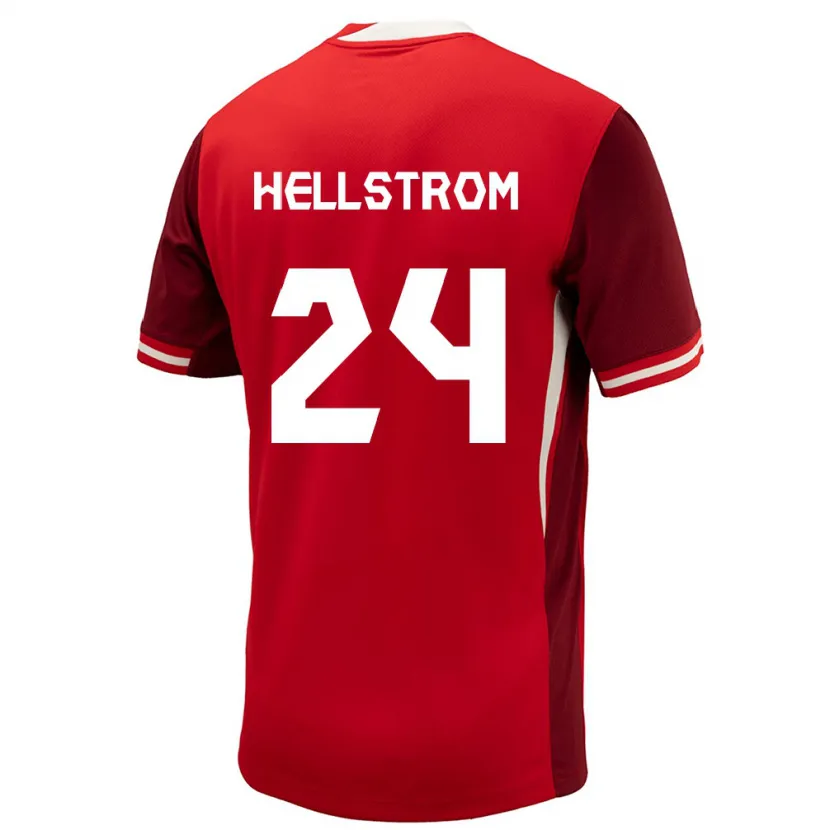 Danxen Børn Canada Jenna Hellstrom #24 Rød Hjemmebane Spillertrøjer 24-26 Trøje T-Shirt