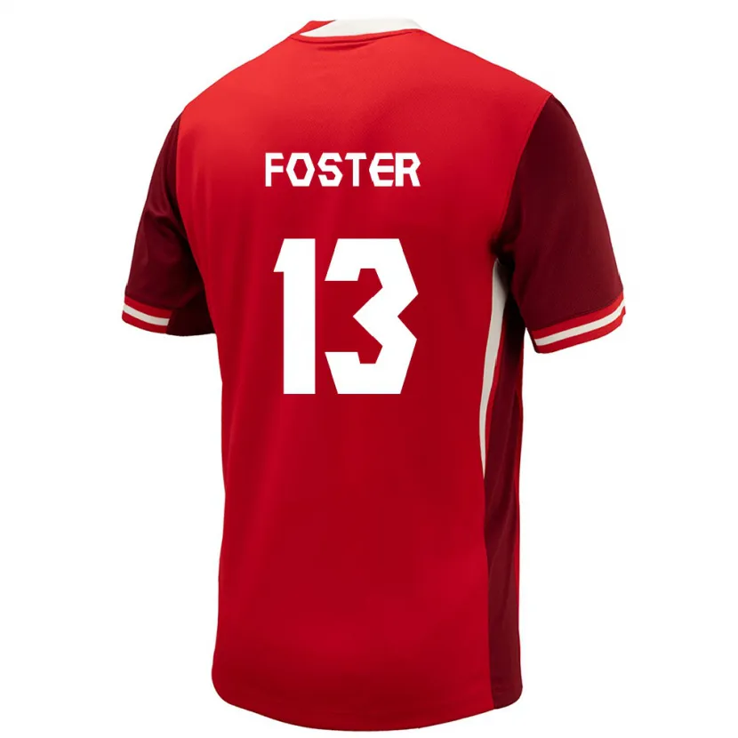 Danxen Børn Canada Rylee Foster #13 Rød Hjemmebane Spillertrøjer 24-26 Trøje T-Shirt