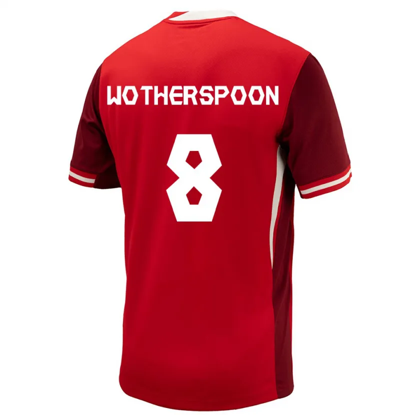 Danxen Børn Canada David Wotherspoon #8 Rød Hjemmebane Spillertrøjer 24-26 Trøje T-Shirt