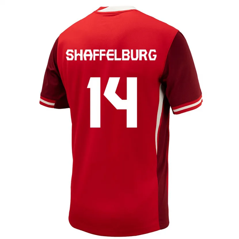 Danxen Børn Canada Jacob Shaffelburg #14 Rød Hjemmebane Spillertrøjer 24-26 Trøje T-Shirt