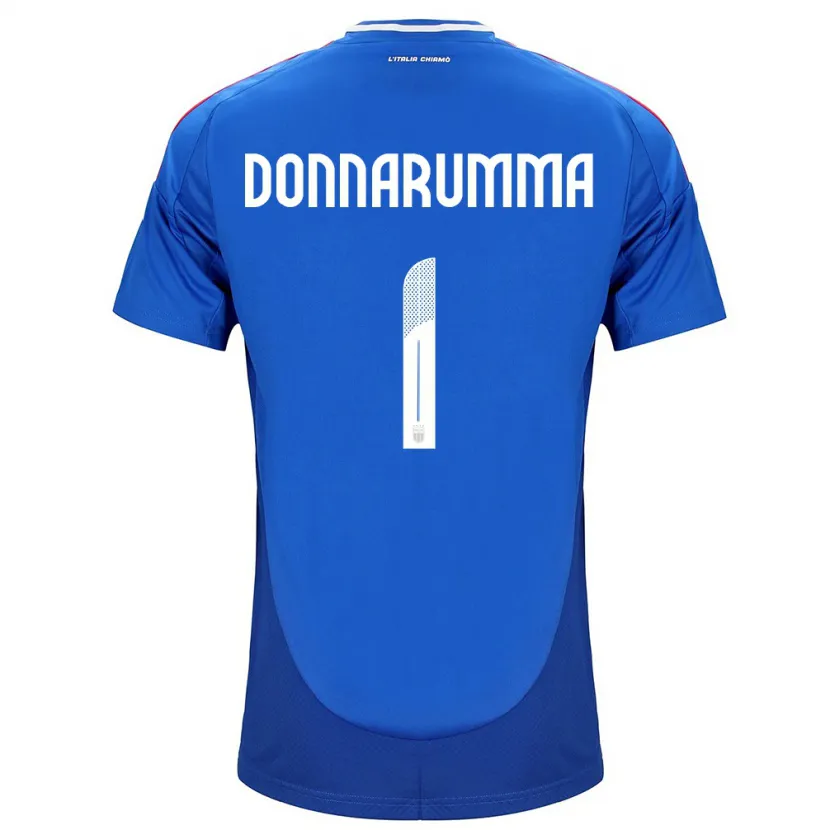 Danxen Børn Italien Gianluigi Donnarumma #1 Blå Hjemmebane Spillertrøjer 24-26 Trøje T-Shirt