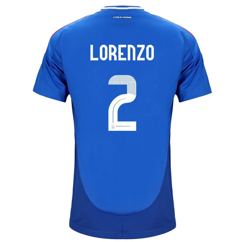 Danxen Børn Italien Giovanni Di Lorenzo #2 Blå Hjemmebane Spillertrøjer 24-26 Trøje T-Shirt