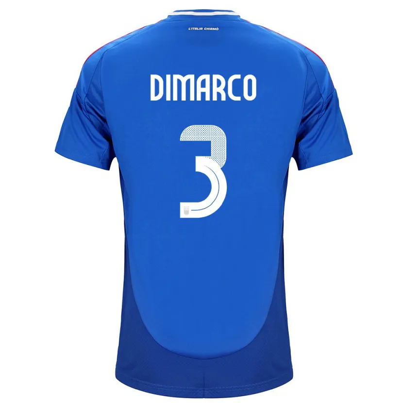 Danxen Børn Italien Federico Dimarco #3 Blå Hjemmebane Spillertrøjer 24-26 Trøje T-Shirt