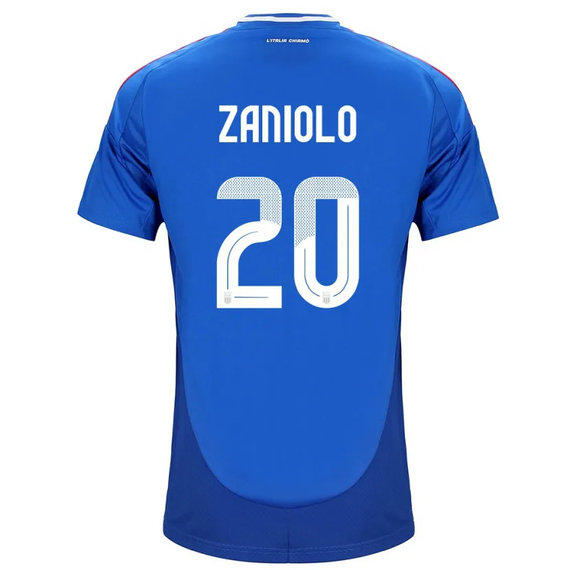 Danxen Børn Italien Nicolò Zaniolo #20 Blå Hjemmebane Spillertrøjer 24-26 Trøje T-Shirt