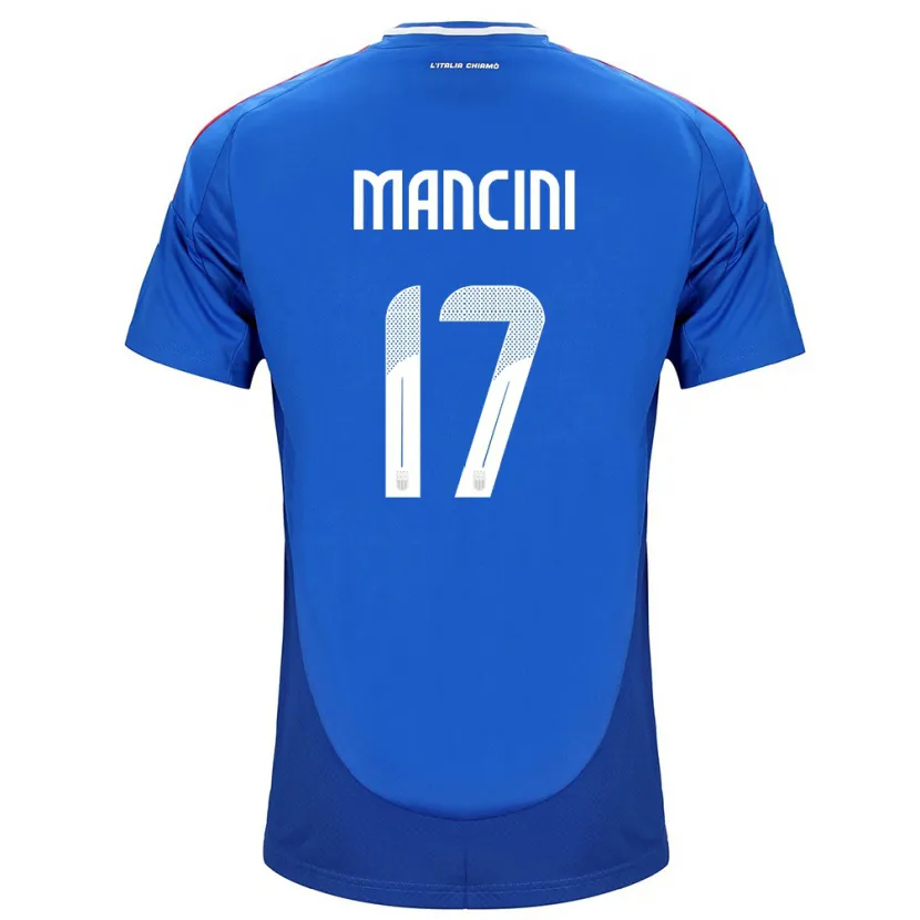 Danxen Børn Italien Gianluca Mancini #17 Blå Hjemmebane Spillertrøjer 24-26 Trøje T-Shirt