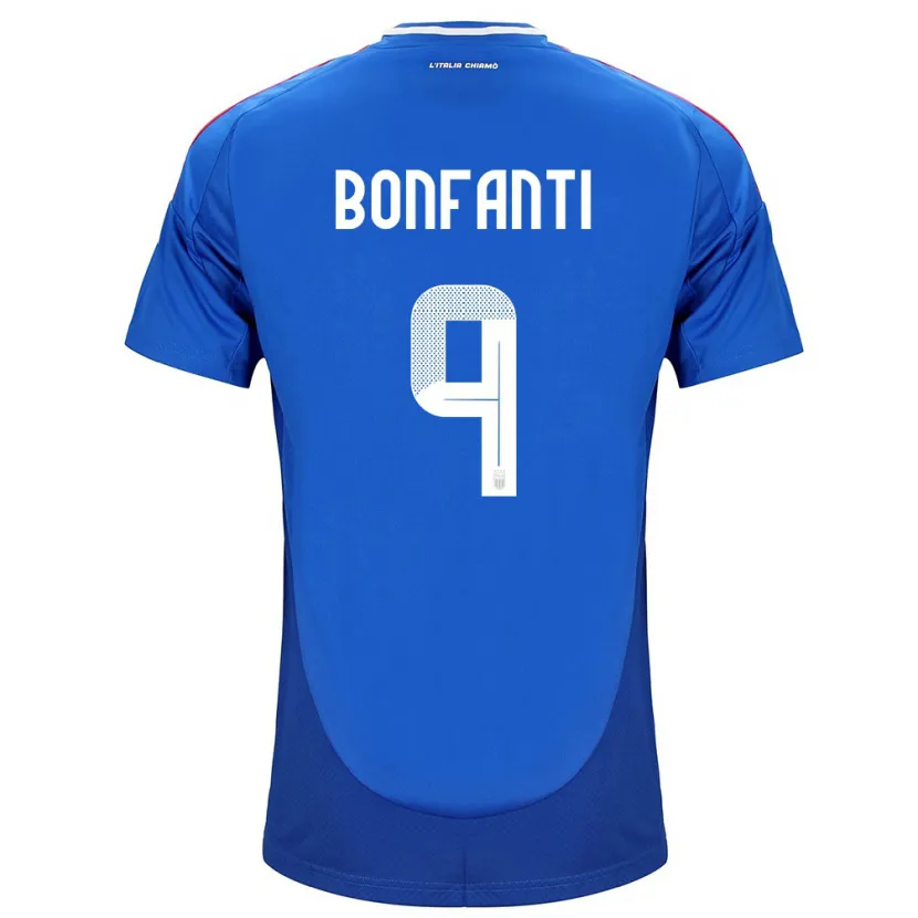 Danxen Børn Italien Nicholas Bonfanti #9 Blå Hjemmebane Spillertrøjer 24-26 Trøje T-Shirt