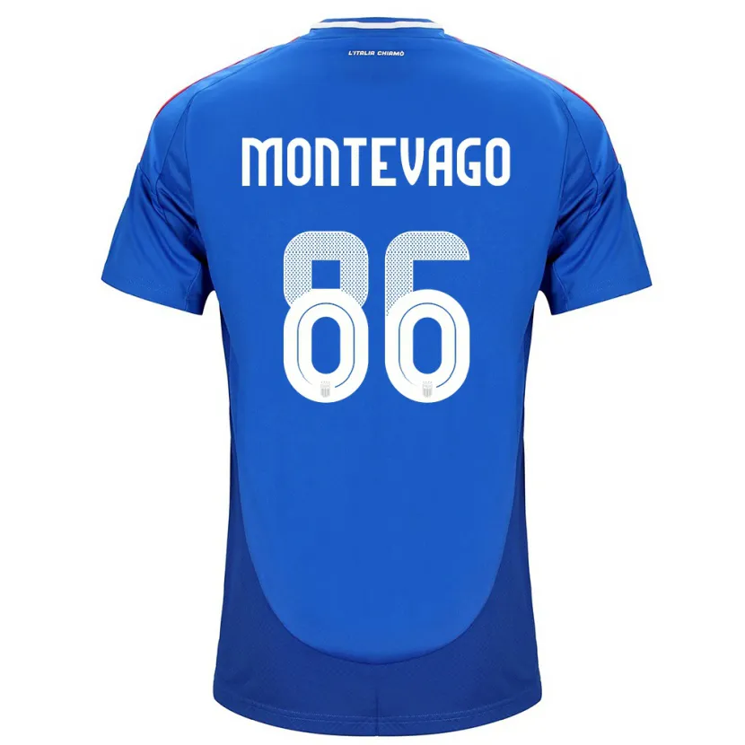 Danxen Børn Italien Daniele Montevago #86 Blå Hjemmebane Spillertrøjer 24-26 Trøje T-Shirt