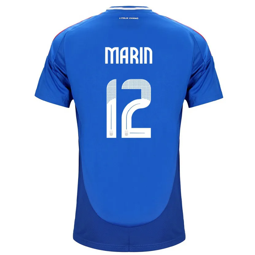 Danxen Børn Italien Renato Marin #12 Blå Hjemmebane Spillertrøjer 24-26 Trøje T-Shirt