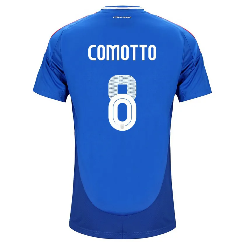 Danxen Børn Italien Christian Comotto #8 Blå Hjemmebane Spillertrøjer 24-26 Trøje T-Shirt