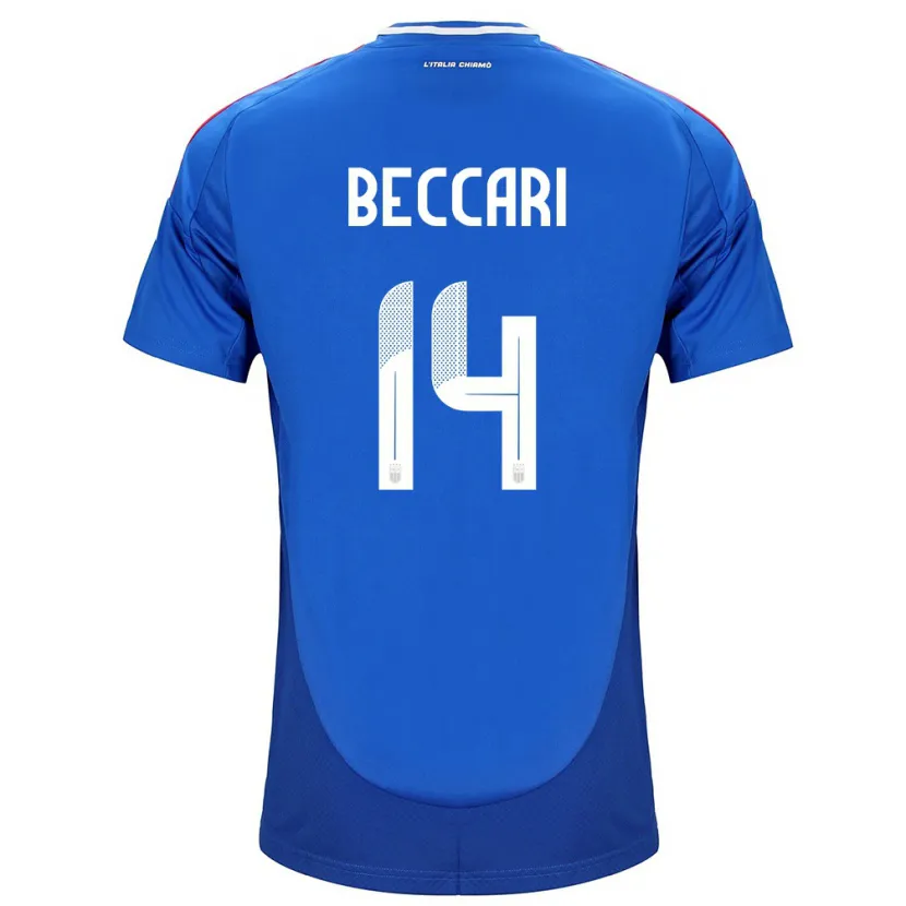 Danxen Børn Italien Chiara Beccari #14 Blå Hjemmebane Spillertrøjer 24-26 Trøje T-Shirt