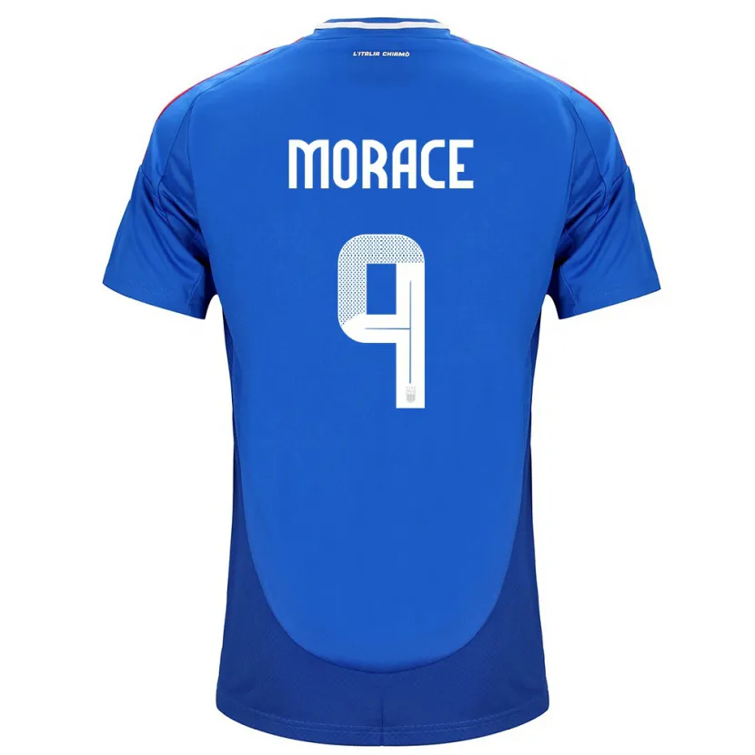 Danxen Børn Italien Carolina Morace #9 Blå Hjemmebane Spillertrøjer 24-26 Trøje T-Shirt