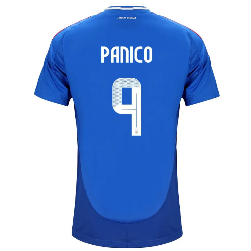 Danxen Børn Italien Patrizia Panico #9 Blå Hjemmebane Spillertrøjer 24-26 Trøje T-Shirt