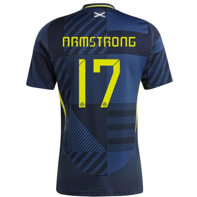 Danxen Børn Skotland Stuart Armstrong #17 Mørkeblå Hjemmebane Spillertrøjer 24-26 Trøje T-Shirt