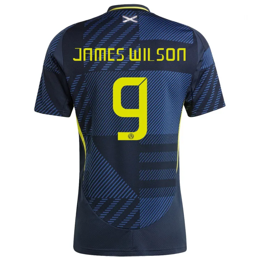 Danxen Børn Skotland James Wilson #9 Mørkeblå Hjemmebane Spillertrøjer 24-26 Trøje T-Shirt