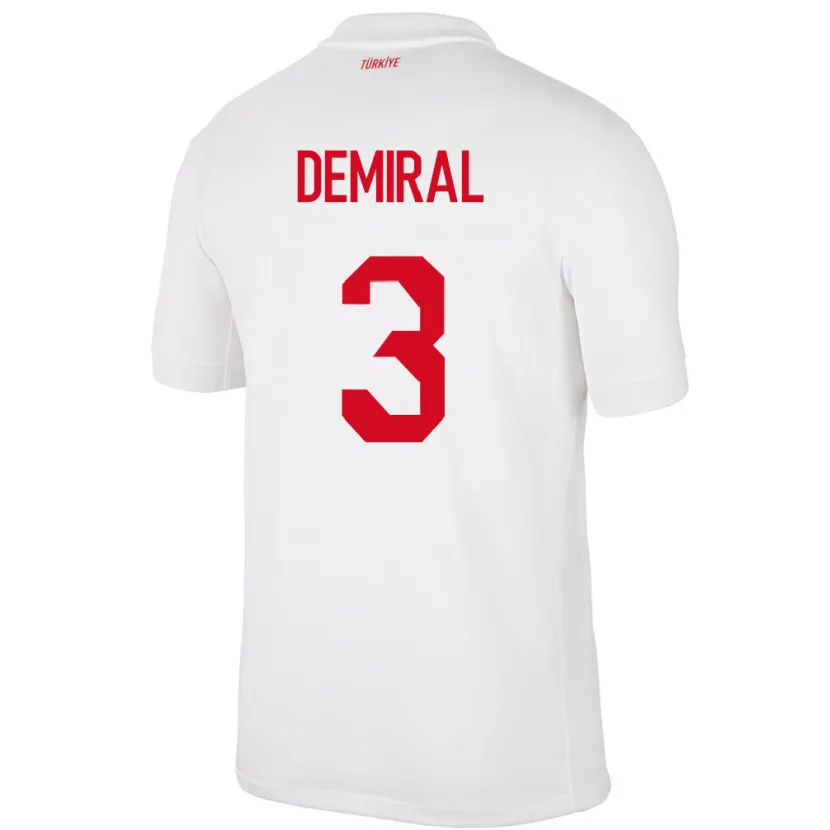 Danxen Børn Tyrkiet Merih Demiral #3 Hvid Hjemmebane Spillertrøjer 24-26 Trøje T-Shirt