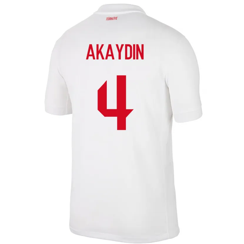 Danxen Børn Tyrkiet Samet Akaydin #4 Hvid Hjemmebane Spillertrøjer 24-26 Trøje T-Shirt