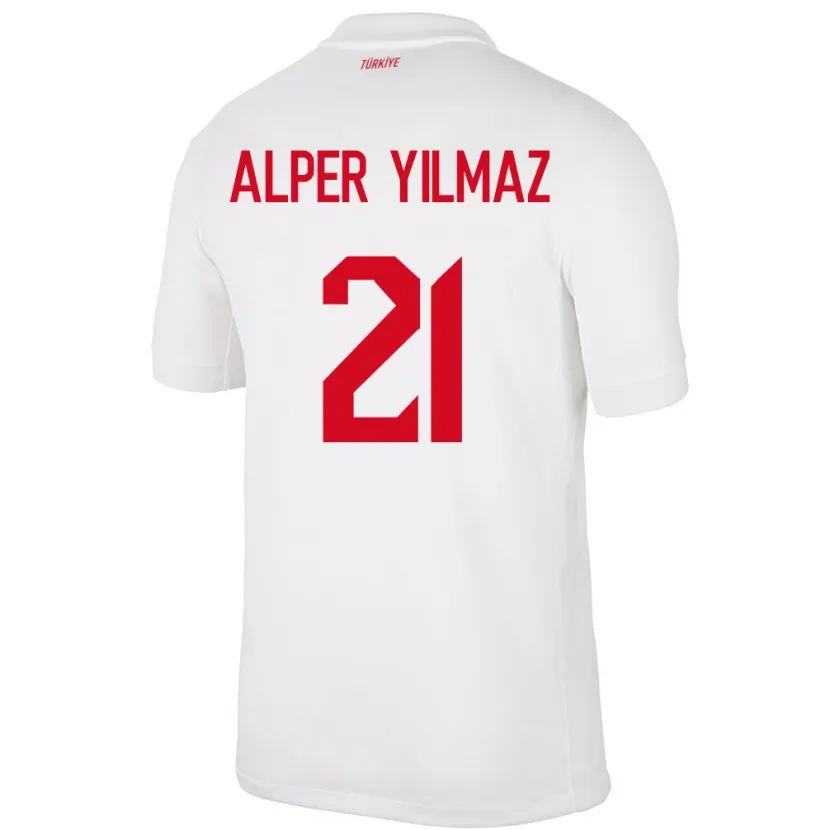 Danxen Børn Tyrkiet Barış Alper Yılmaz #21 Hvid Hjemmebane Spillertrøjer 24-26 Trøje T-Shirt