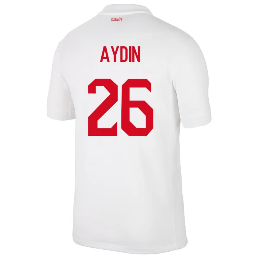 Danxen Børn Tyrkiet Oğuz Aydın #26 Hvid Hjemmebane Spillertrøjer 24-26 Trøje T-Shirt