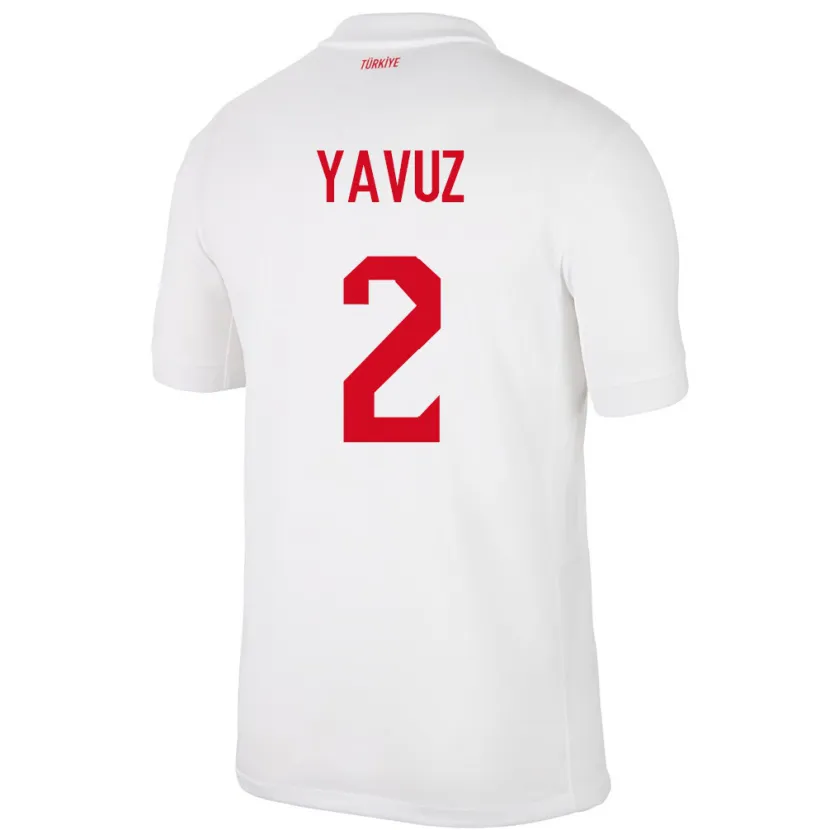 Danxen Børn Tyrkiet Batuhan Yavuz #2 Hvid Hjemmebane Spillertrøjer 24-26 Trøje T-Shirt