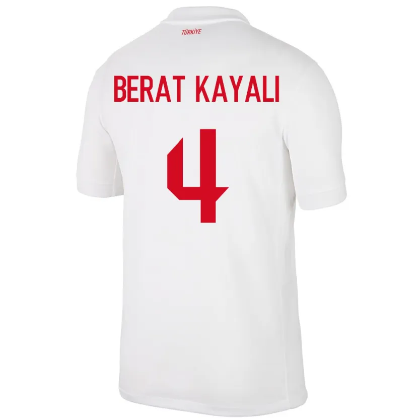 Danxen Børn Tyrkiet Hasan Berat Kayalı #4 Hvid Hjemmebane Spillertrøjer 24-26 Trøje T-Shirt