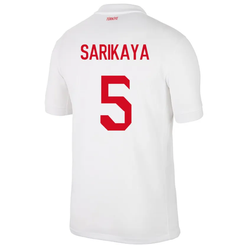 Danxen Børn Tyrkiet Efe Sarıkaya #5 Hvid Hjemmebane Spillertrøjer 24-26 Trøje T-Shirt