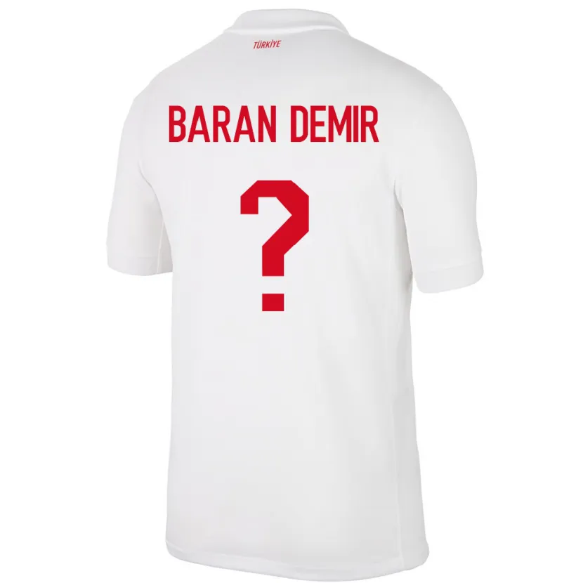 Danxen Børn Tyrkiet Tuna Baran Demir #0 Hvid Hjemmebane Spillertrøjer 24-26 Trøje T-Shirt