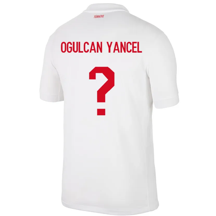 Danxen Børn Tyrkiet Necati Oğulcan Yançel #0 Hvid Hjemmebane Spillertrøjer 24-26 Trøje T-Shirt