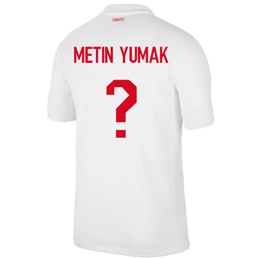 Danxen Børn Tyrkiet Yiğit Metin Yumak #0 Hvid Hjemmebane Spillertrøjer 24-26 Trøje T-Shirt