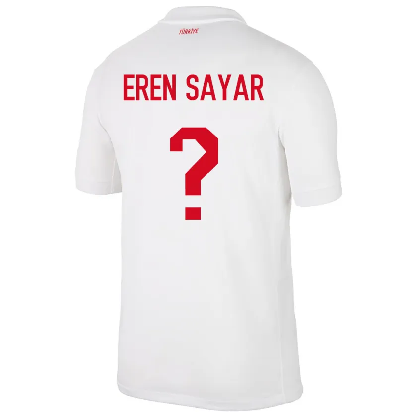 Danxen Børn Tyrkiet Emin Eren Sayar #0 Hvid Hjemmebane Spillertrøjer 24-26 Trøje T-Shirt