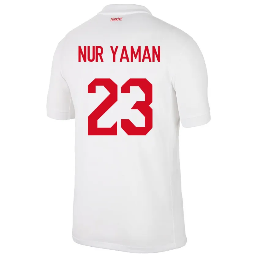 Danxen Børn Tyrkiet Gamze Nur Yaman #23 Hvid Hjemmebane Spillertrøjer 24-26 Trøje T-Shirt