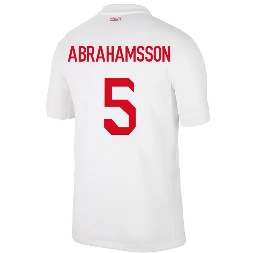 Danxen Børn Tyrkiet Sejde Aylin Abrahamsson #5 Hvid Hjemmebane Spillertrøjer 24-26 Trøje T-Shirt