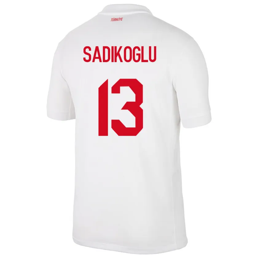 Danxen Børn Tyrkiet Birgül Sadıkoğlu #13 Hvid Hjemmebane Spillertrøjer 24-26 Trøje T-Shirt