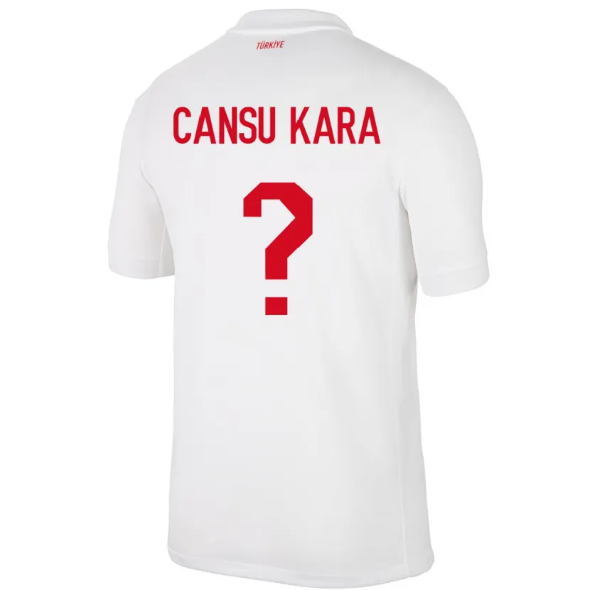 Danxen Børn Tyrkiet İlayda Cansu Kara #0 Hvid Hjemmebane Spillertrøjer 24-26 Trøje T-Shirt