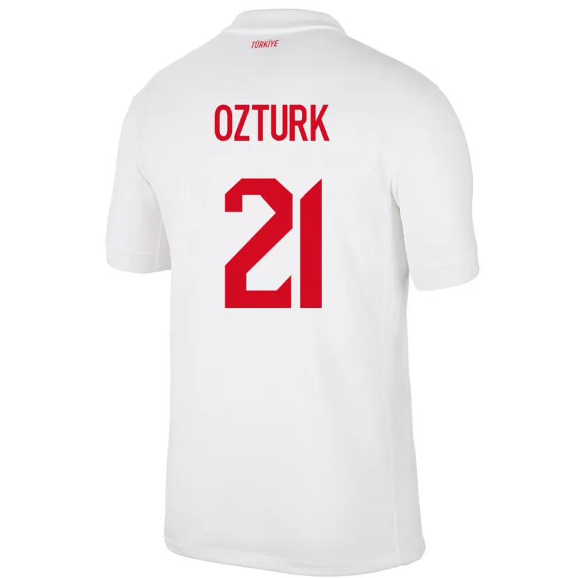 Danxen Børn Tyrkiet Melike Öztürk #21 Hvid Hjemmebane Spillertrøjer 24-26 Trøje T-Shirt