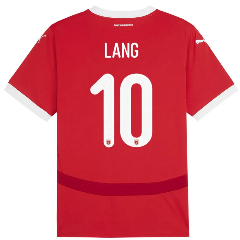 Danxen Børn Østrig Christoph Lang #10 Rød Hjemmebane Spillertrøjer 24-26 Trøje T-Shirt