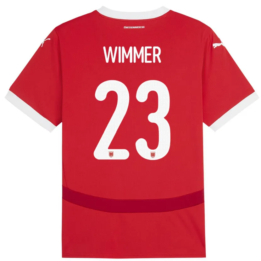 Danxen Børn Østrig Patrick Wimmer #23 Rød Hjemmebane Spillertrøjer 24-26 Trøje T-Shirt