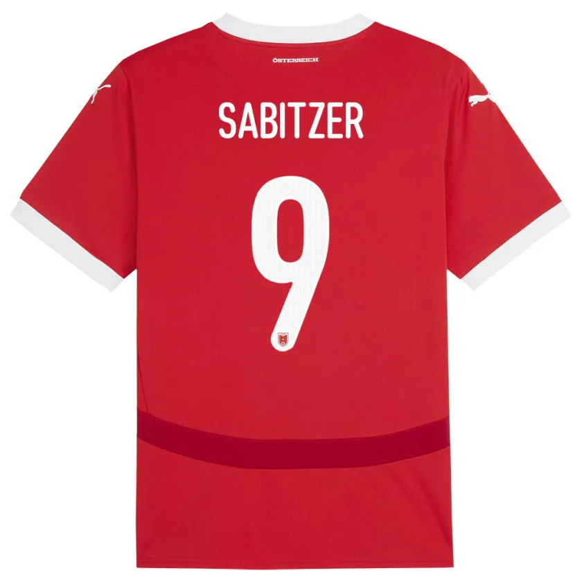 Danxen Børn Østrig Marcel Sabitzer #9 Rød Hjemmebane Spillertrøjer 24-26 Trøje T-Shirt