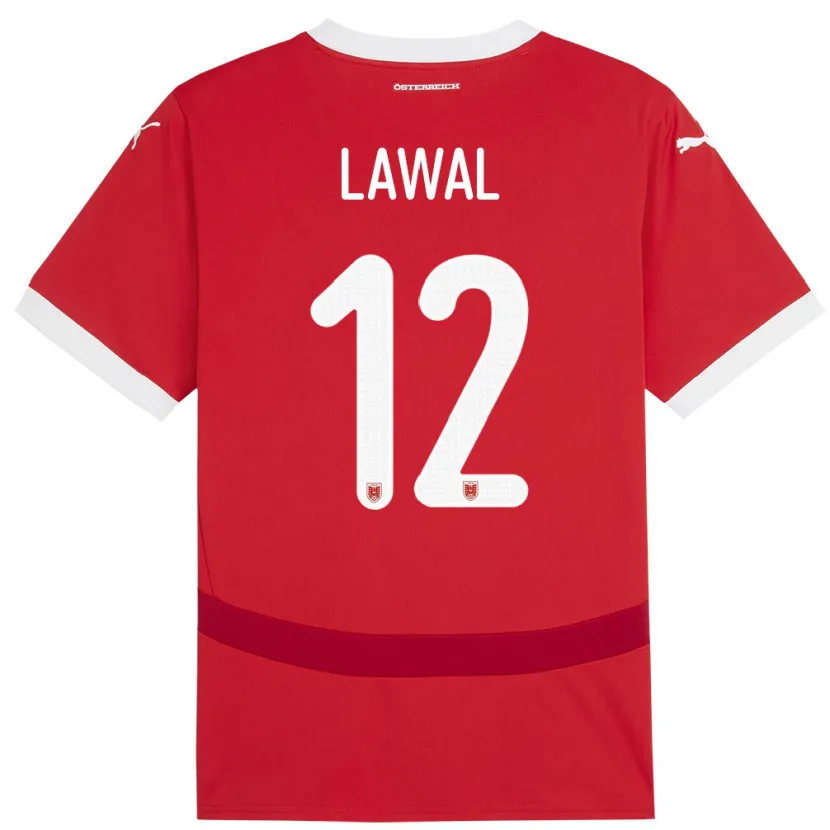 Danxen Børn Østrig Tobias Lawal #12 Rød Hjemmebane Spillertrøjer 24-26 Trøje T-Shirt